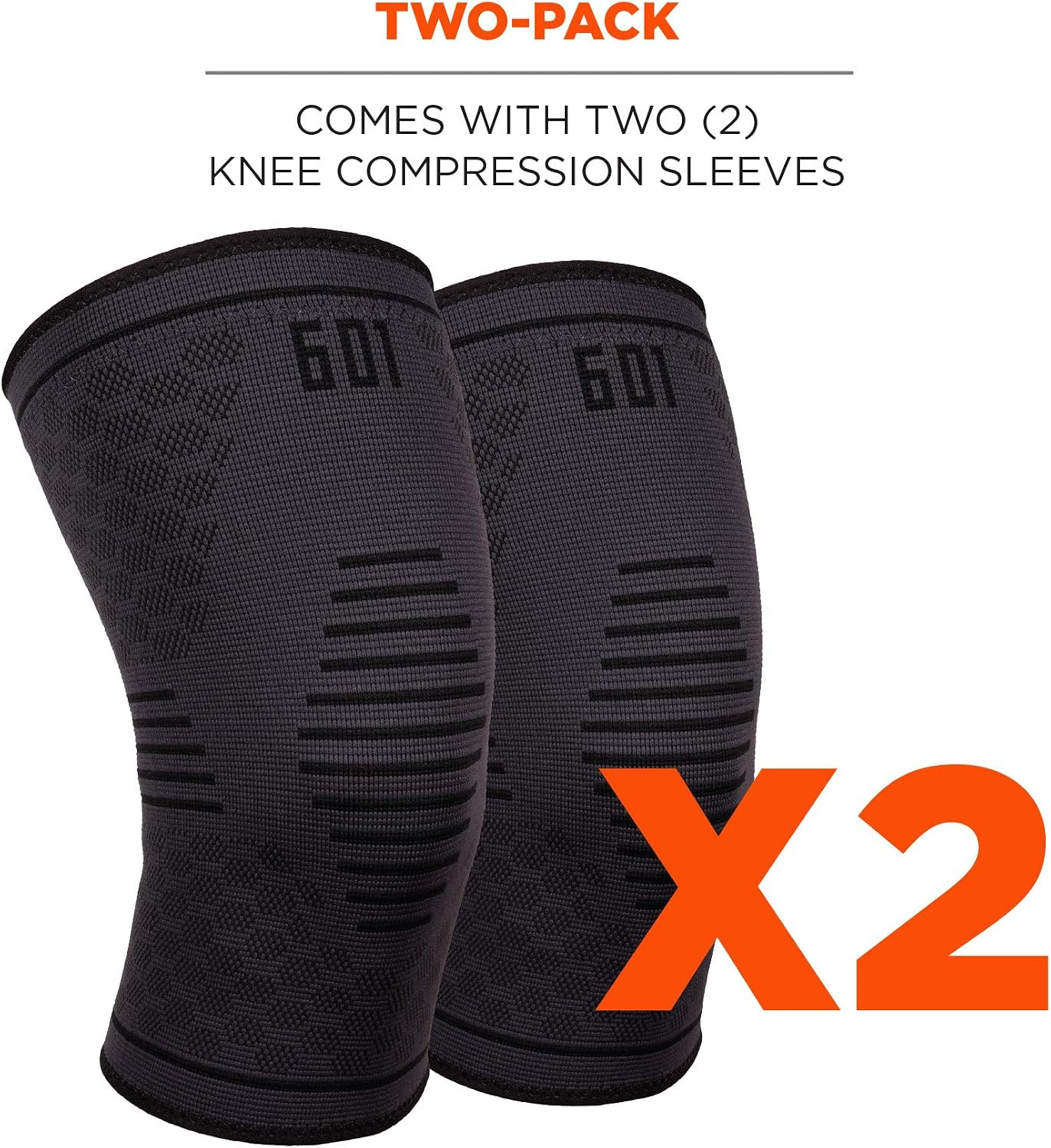 ProFlex 601 Knee Compression Sleeve Support Men Women Black Large Brace