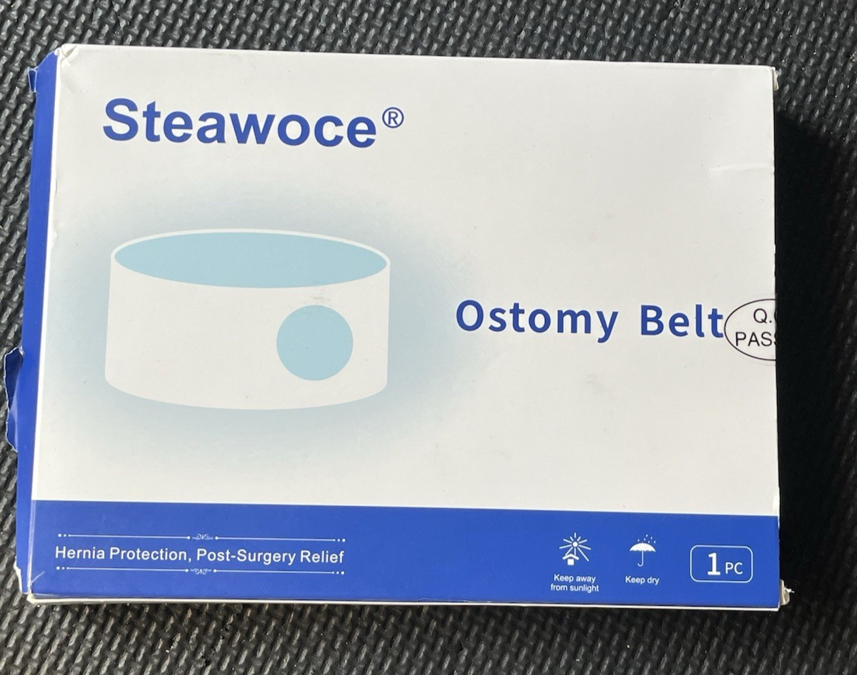 steawoce Adjustable Ostomy Support Belt Medium White Med (27.6–34.2″)