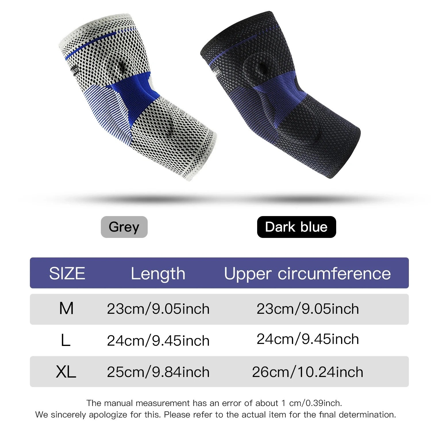 Elbow Brace Support Compression Sleeve with Gel Pad for Tendonitis Pain Relief