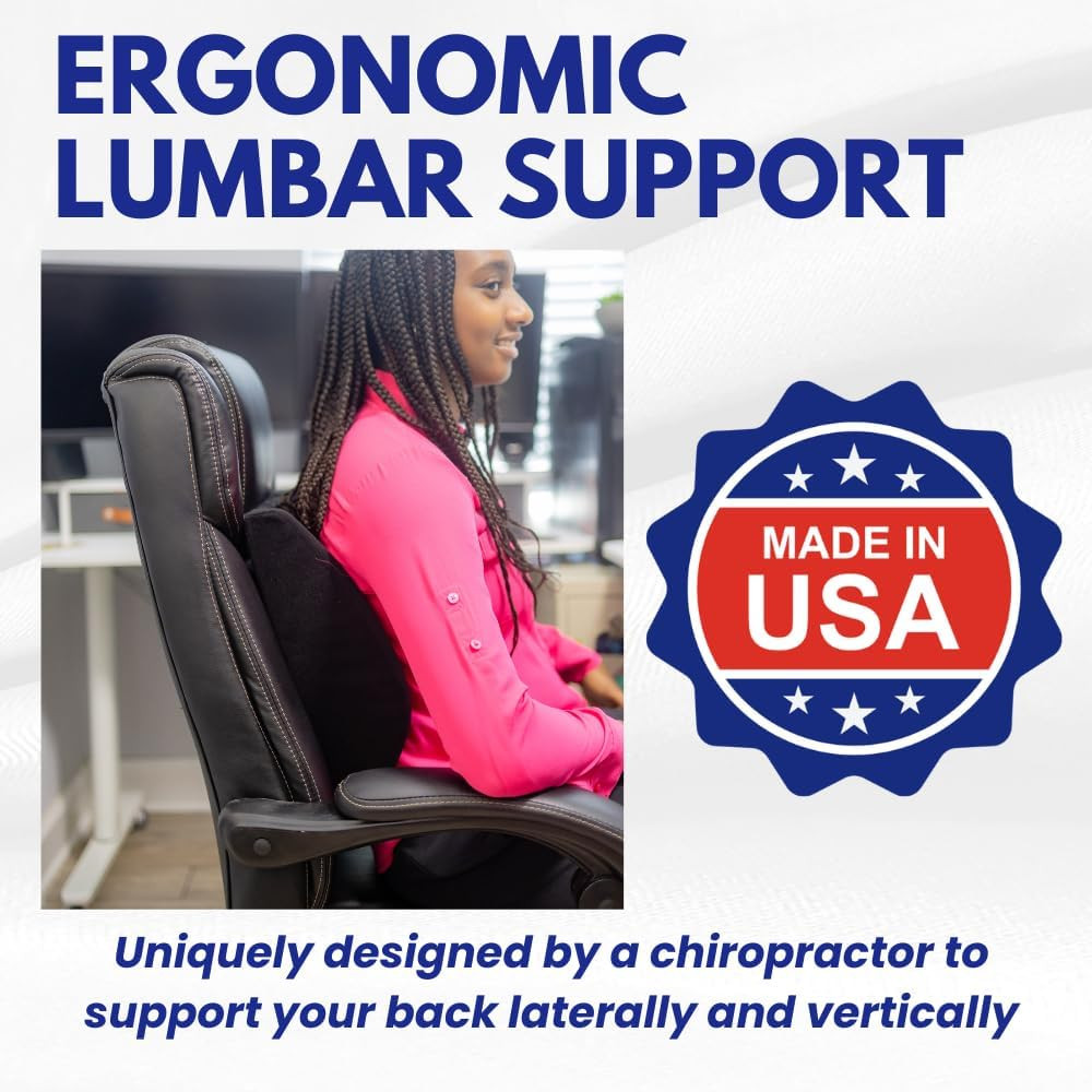 Back-Huggar – Traditonal/Regular Style – the Original Lumbar Cushion – Black
