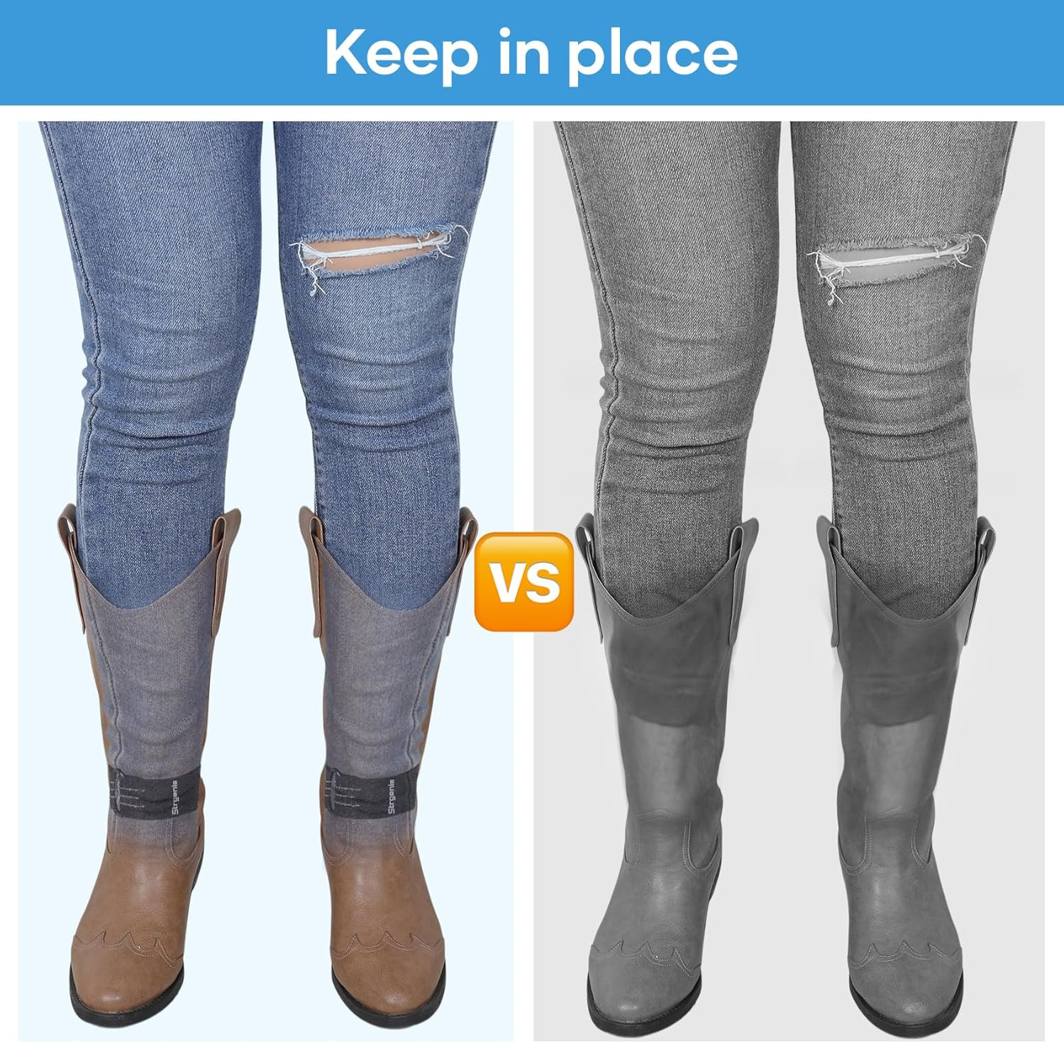 Cowboy Boot Straps, Adjustable Elastic Pant Leg Straps for Biking, Fishing, Hiki