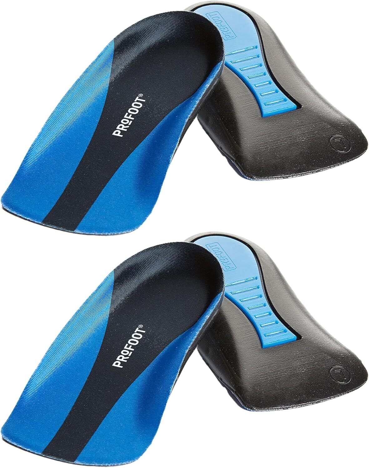 Profoot Orthotic Insoles For Plantar Fasciitis Black And Blue 2 Pair Pack