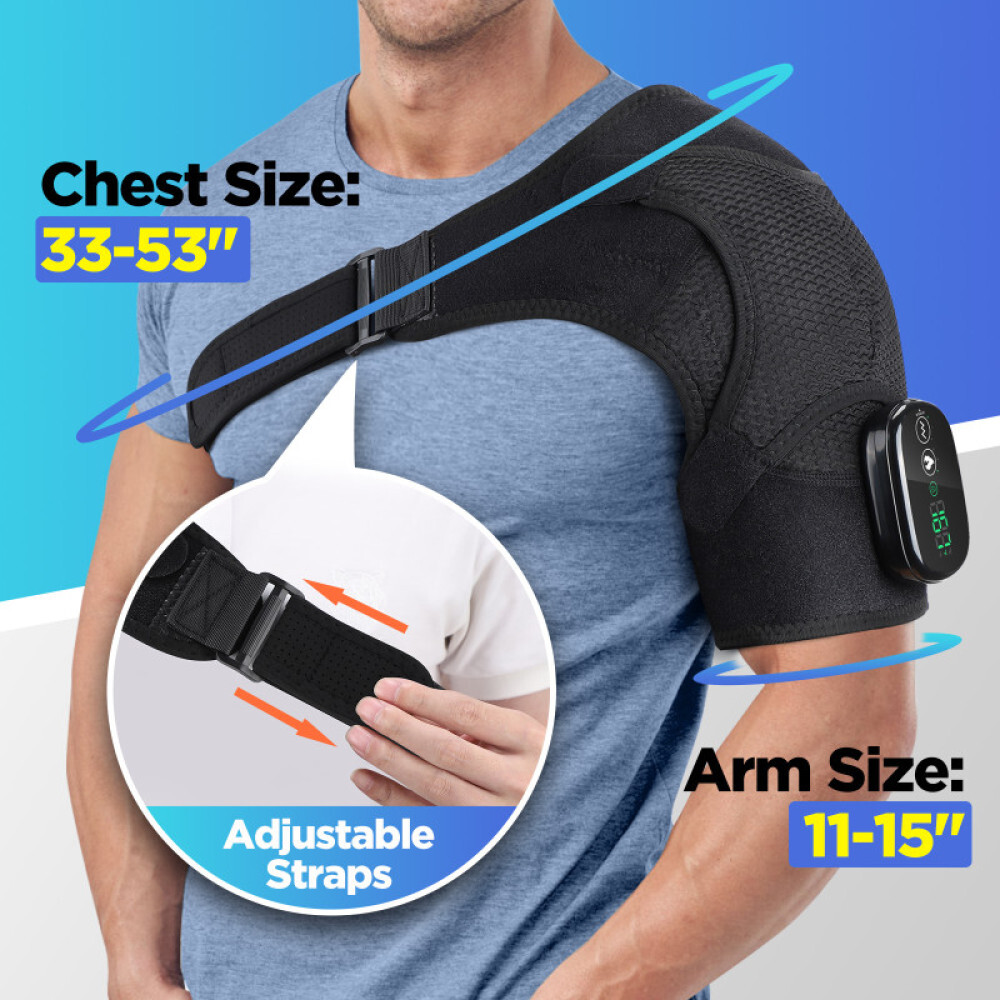 3-speed Heating Vibration Massage Shoulder Pad With Digital Display Controller