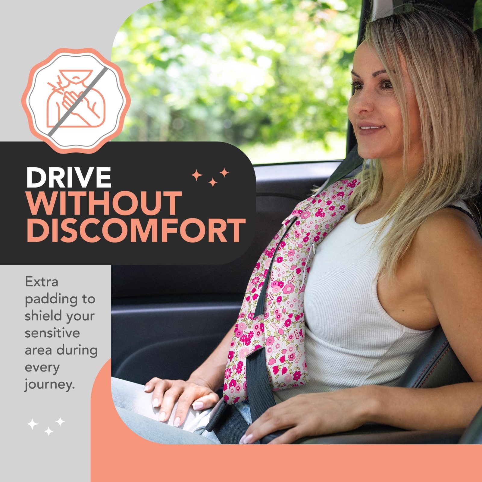 Mastectomy & Heart Surgery Pillow | Post-Op Seatbelt Cushion for Recovery
