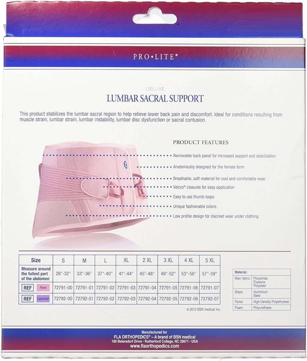 FLA Medium Lumbar Sacral Support for Women Lavender