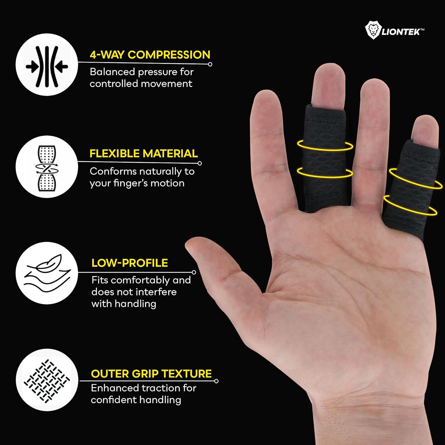 Single Flow Finger Sleeve V3 Pair — Joint Support & Compression for Activity, BJ