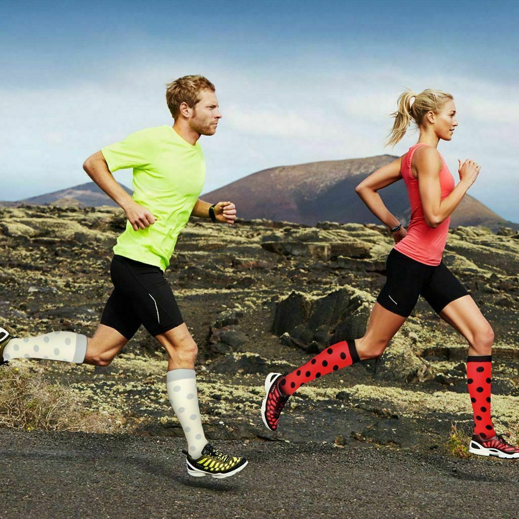 (3 Pairs) Mens Womens Compression Socks Knee Long Support Stockings Leg Foot US