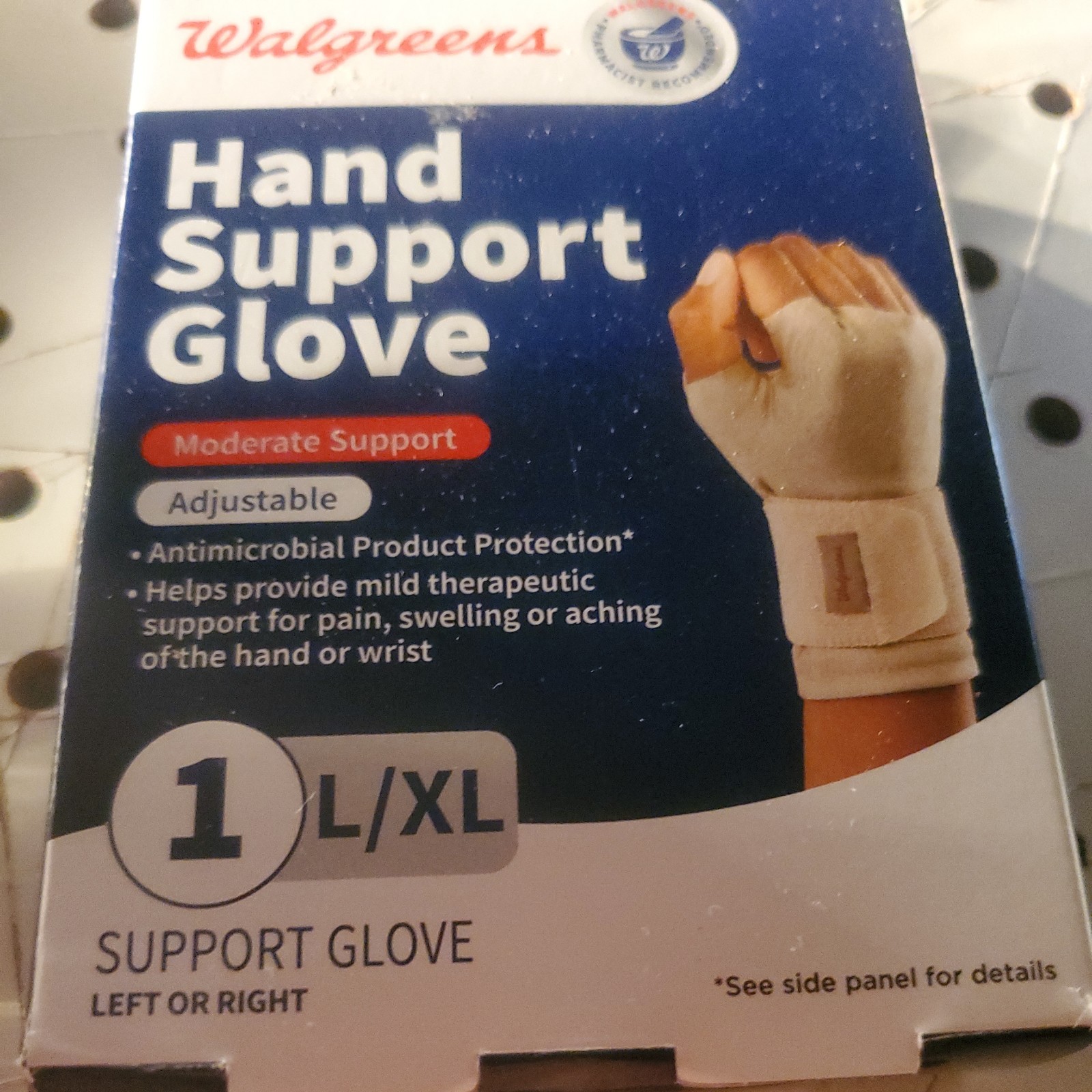 Walgreens Hand Support Glove L/XL Fits Left or Right Reversible Revitalizing NEW