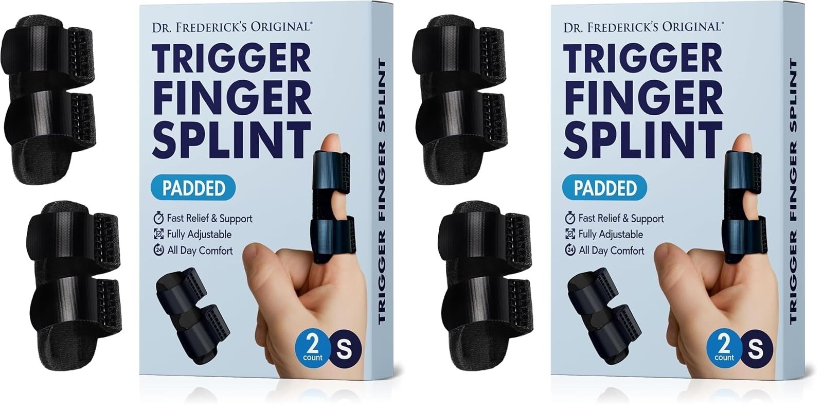 Trigger Finger Splint Adjustable Black 2 ct Dr. Frederick’s Original
