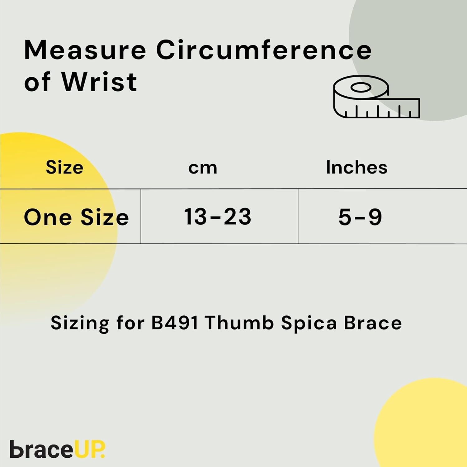 BraceUP Thumb Spica Splint Brace Right Left Hand Women and Men