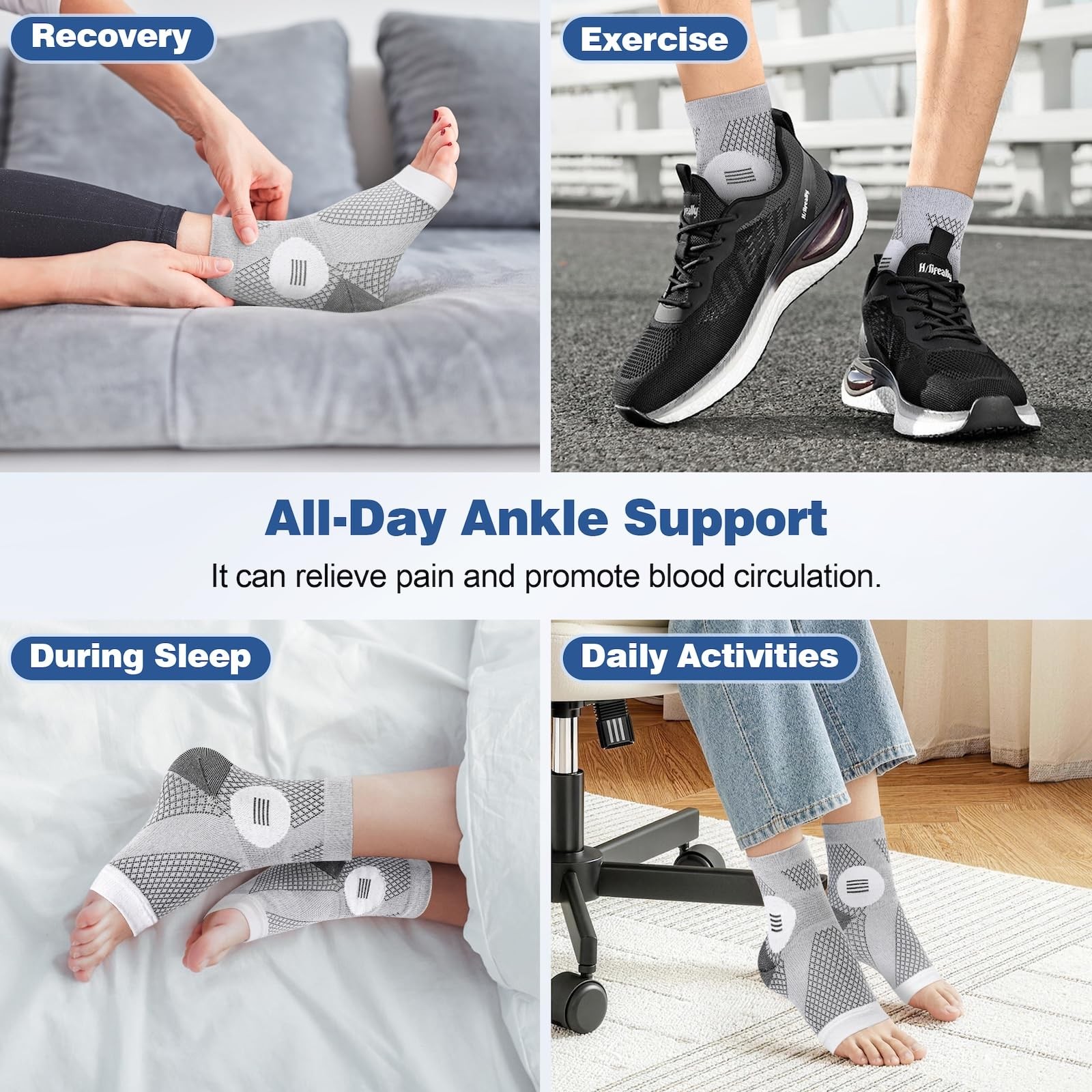 Neuropathy Socks 3 Pairs Open Toe Compression Foot Arch Ankle Support Pain Relie