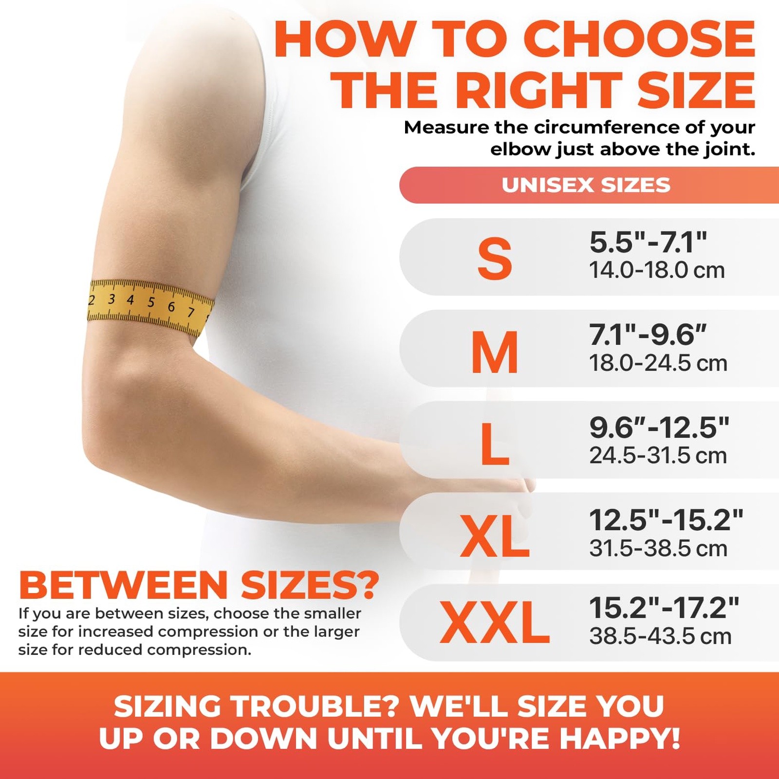 DR. BRACE Elite Elbow Brace XX-Large Grey-Orange