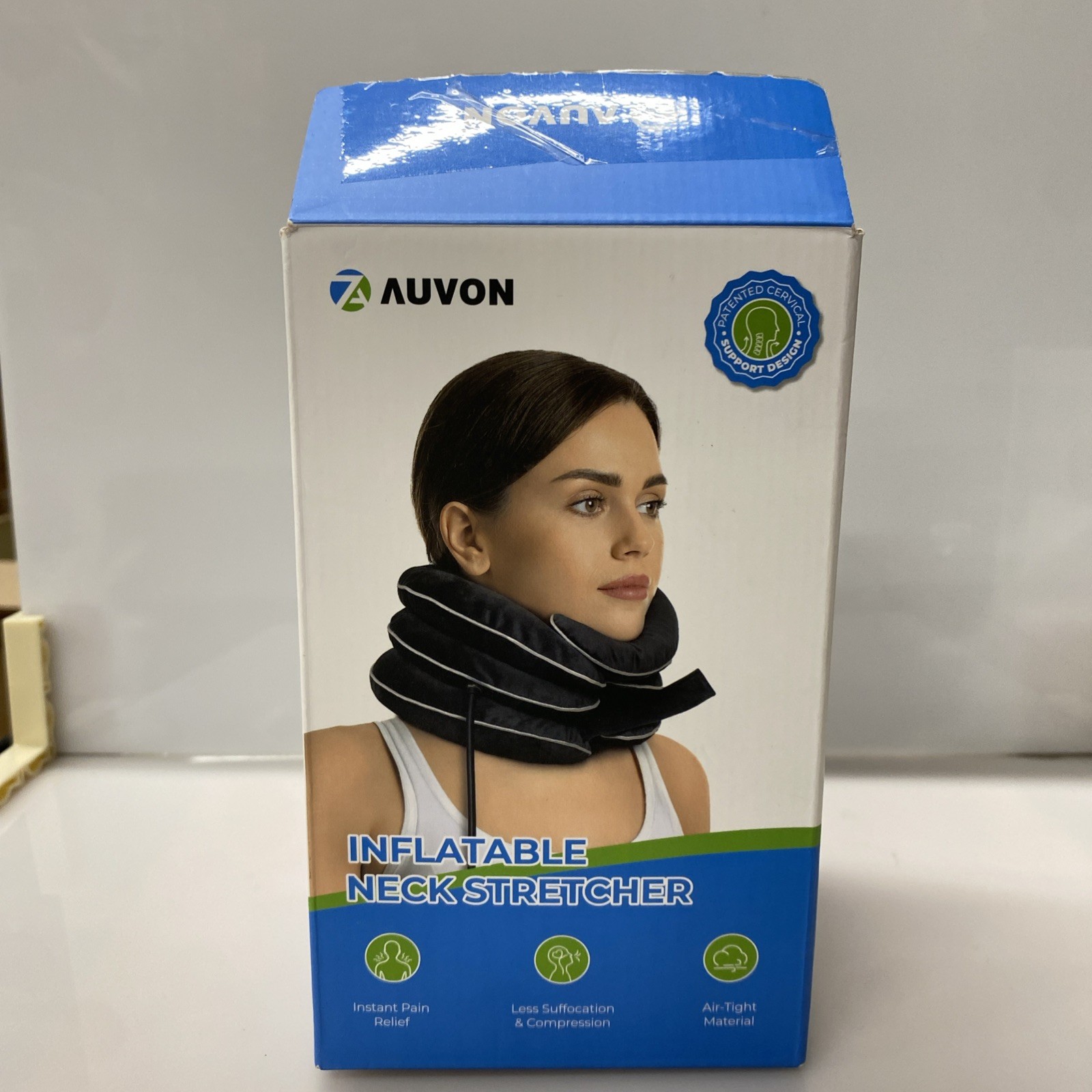 OPEN Box! – Auvon Inflatable Neck Stretcher For Cervical Traction 3 Layer Black