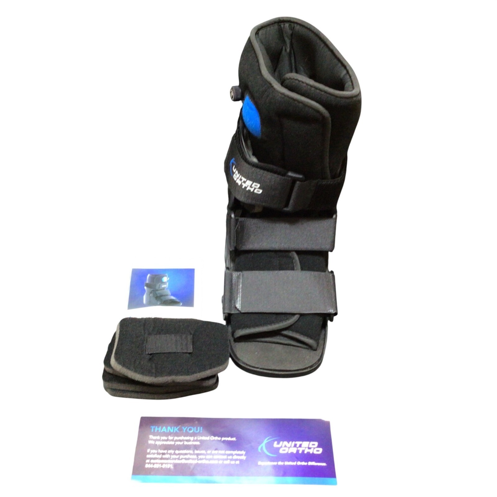 United Ortho Air Stabilizer Ankle Brace adult Small Black Adjustable Support
