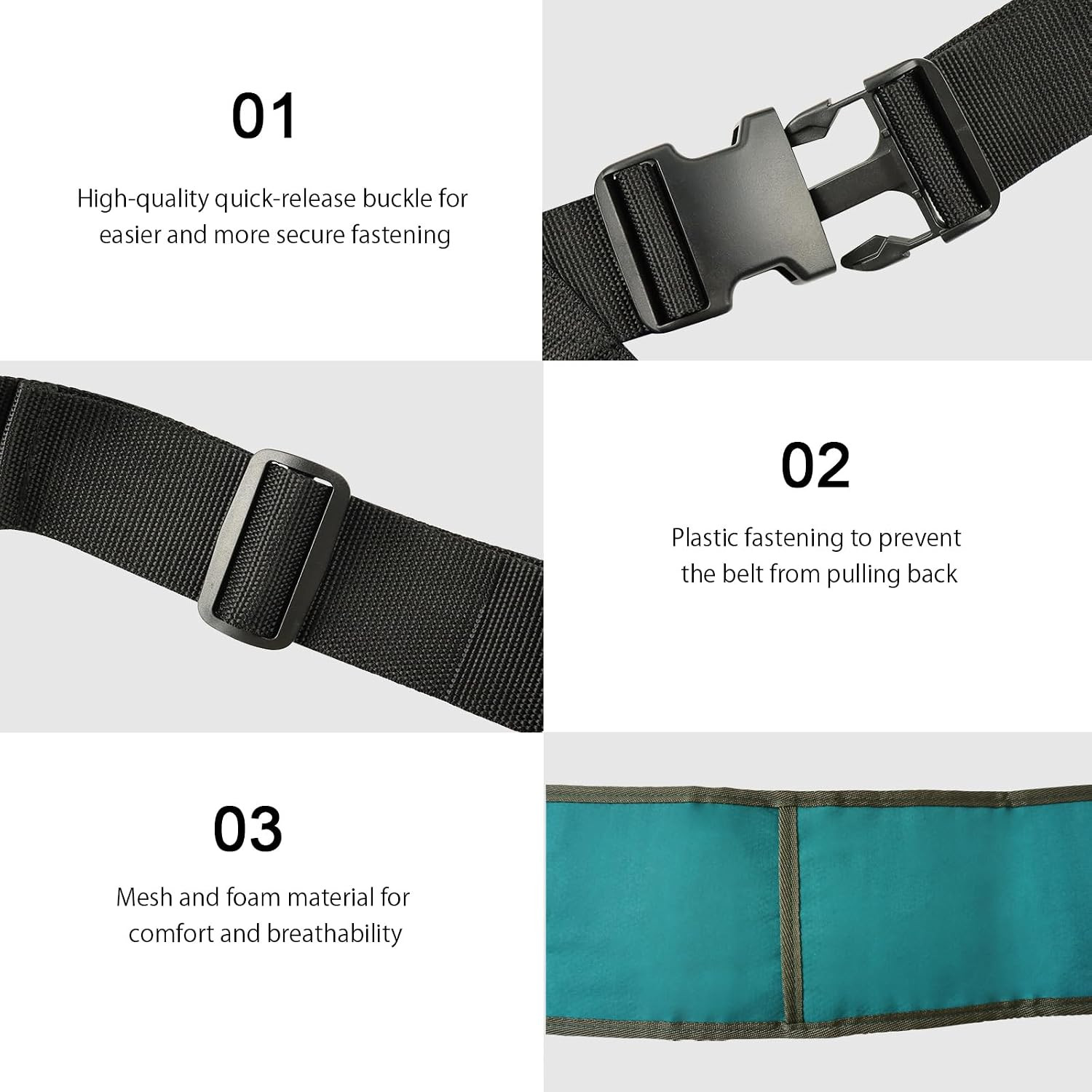 Bed Restraint Strap for Elderly, Adjustable Bed Restraint Belt Wheelchair Seat S
