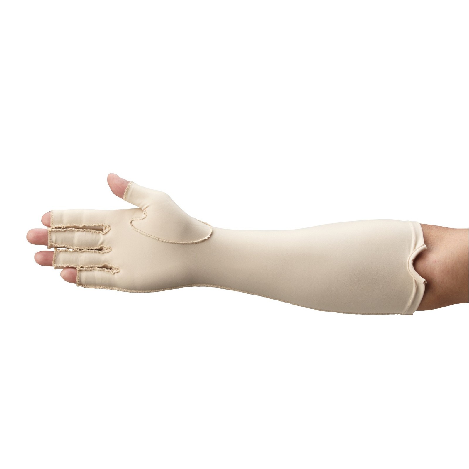 Rolyan Forearm Length Right Compression Glove, Open Finger Compression Sleeve…