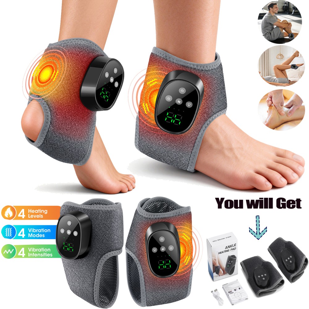 Electric Foot Ankle Massager Pain Relief 4 Modes Heated & 4 Vibration 1800mAh