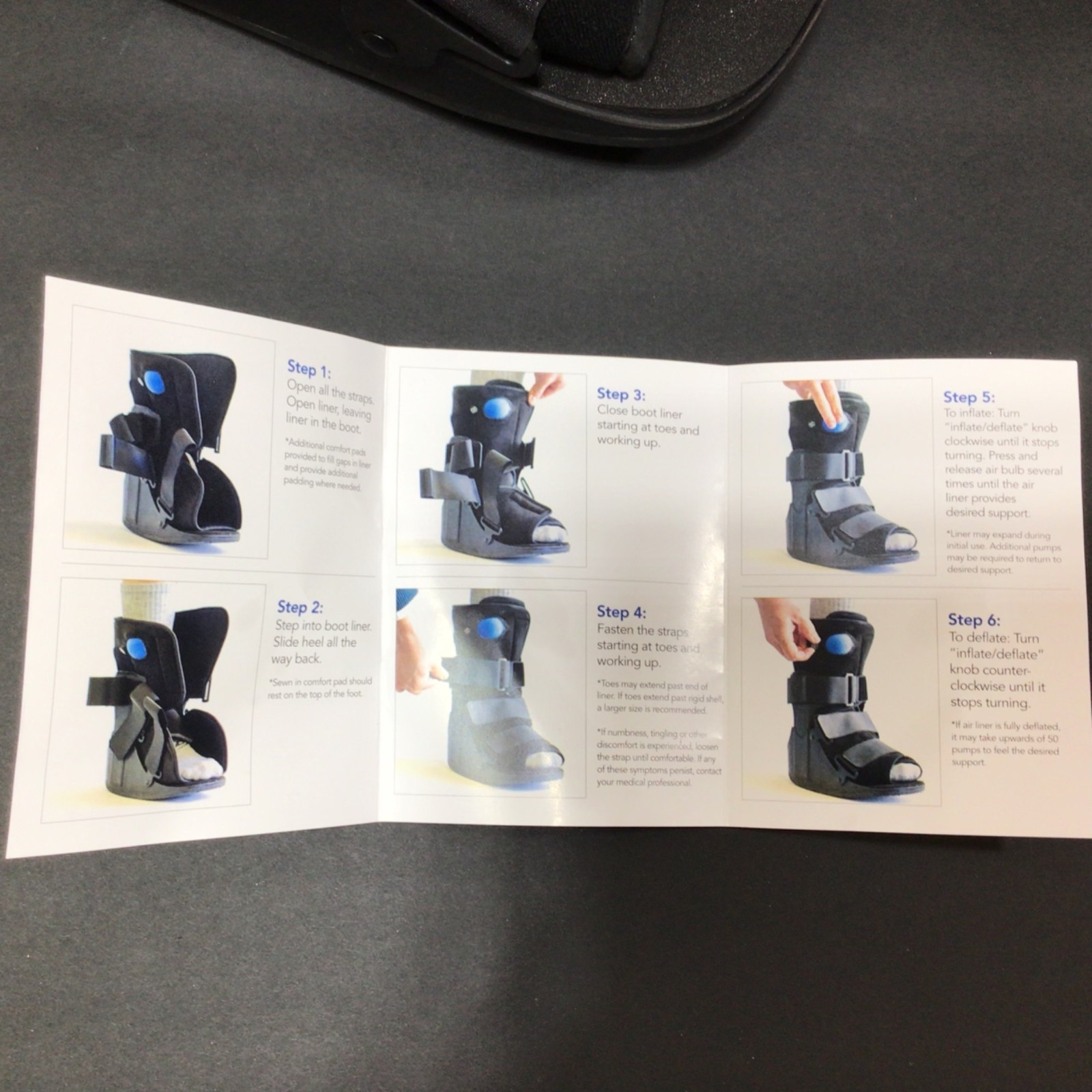 United Ortho Air Stabilizer Ankle Brace adult Small Black Adjustable Support