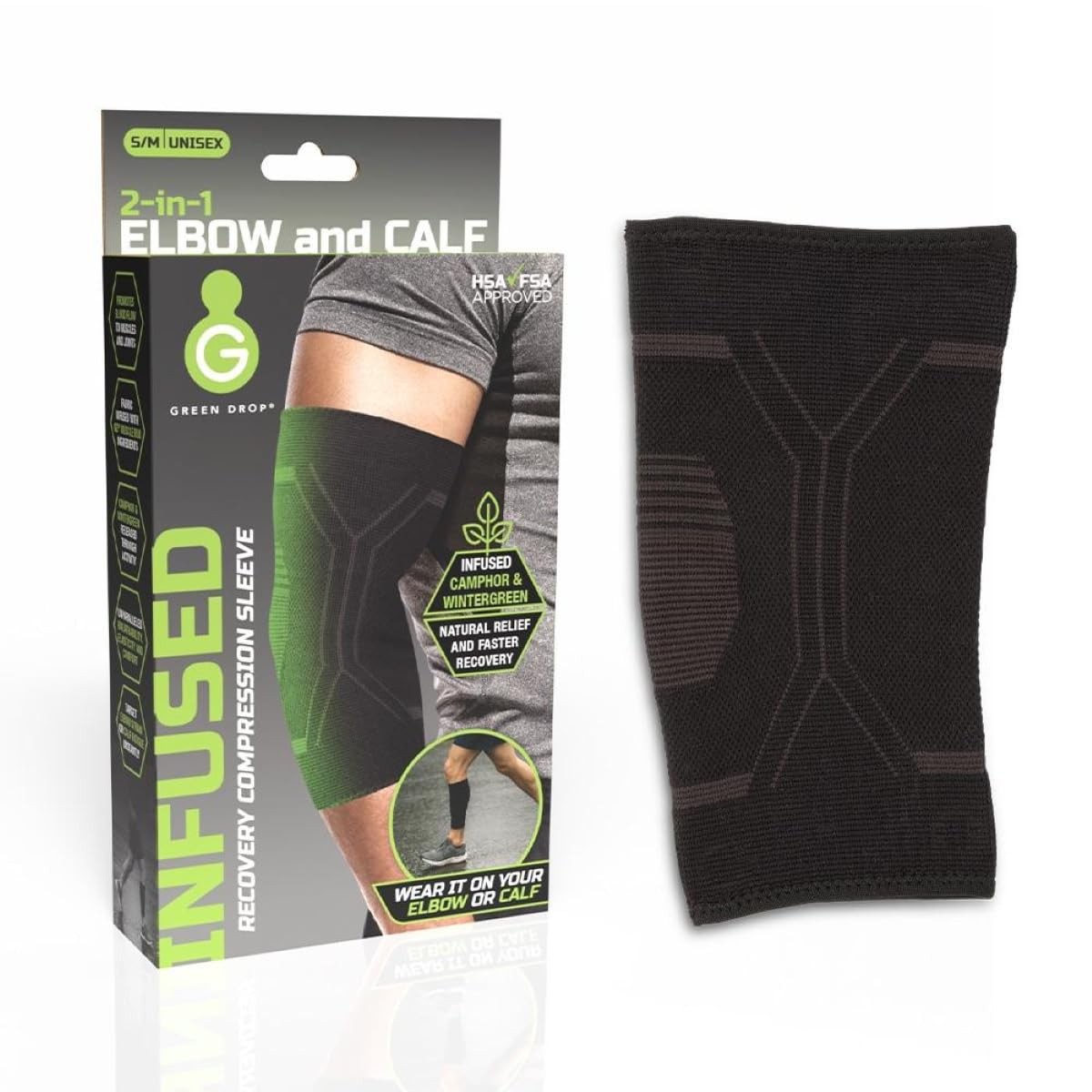 High-Performance Compression Elbow & Calf Sleeve, Brace for Tendonitis, Tenni…