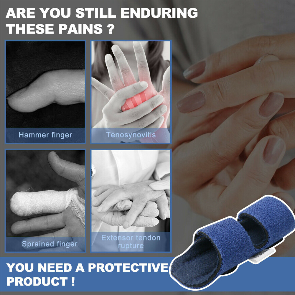 US 2 Pc Trigger Finger Splint Adjustable Fixing Belt Finger Straightening Brace