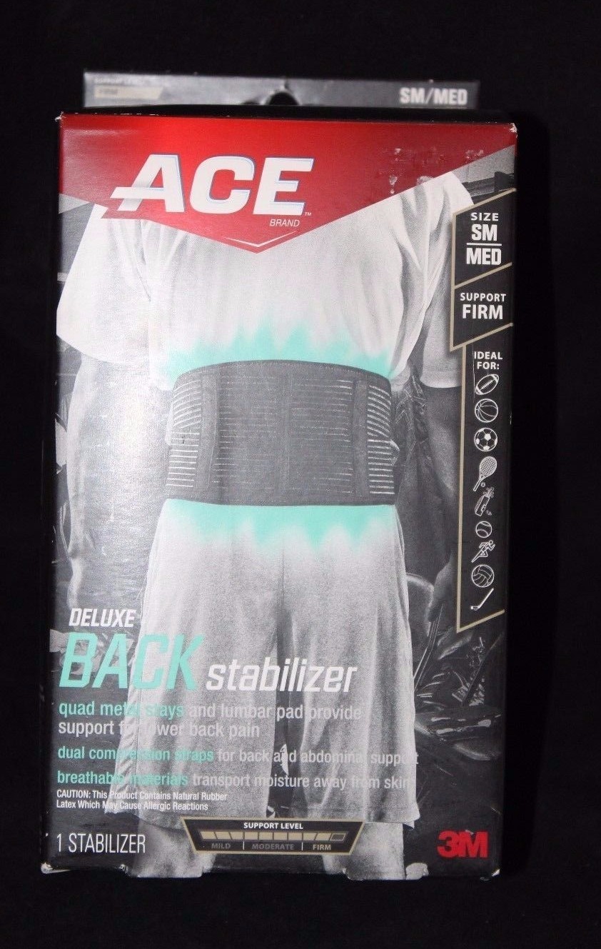 3M ACE Deluxe Back Stabilizer SMALL/MED Firm Support Level 902003 – Black/Blue