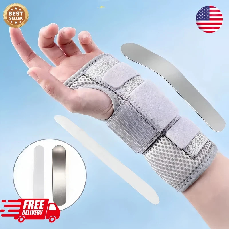 NEW Wrist Brace for Carpal Tunnel – Adjustable Night Support Brace with Splints