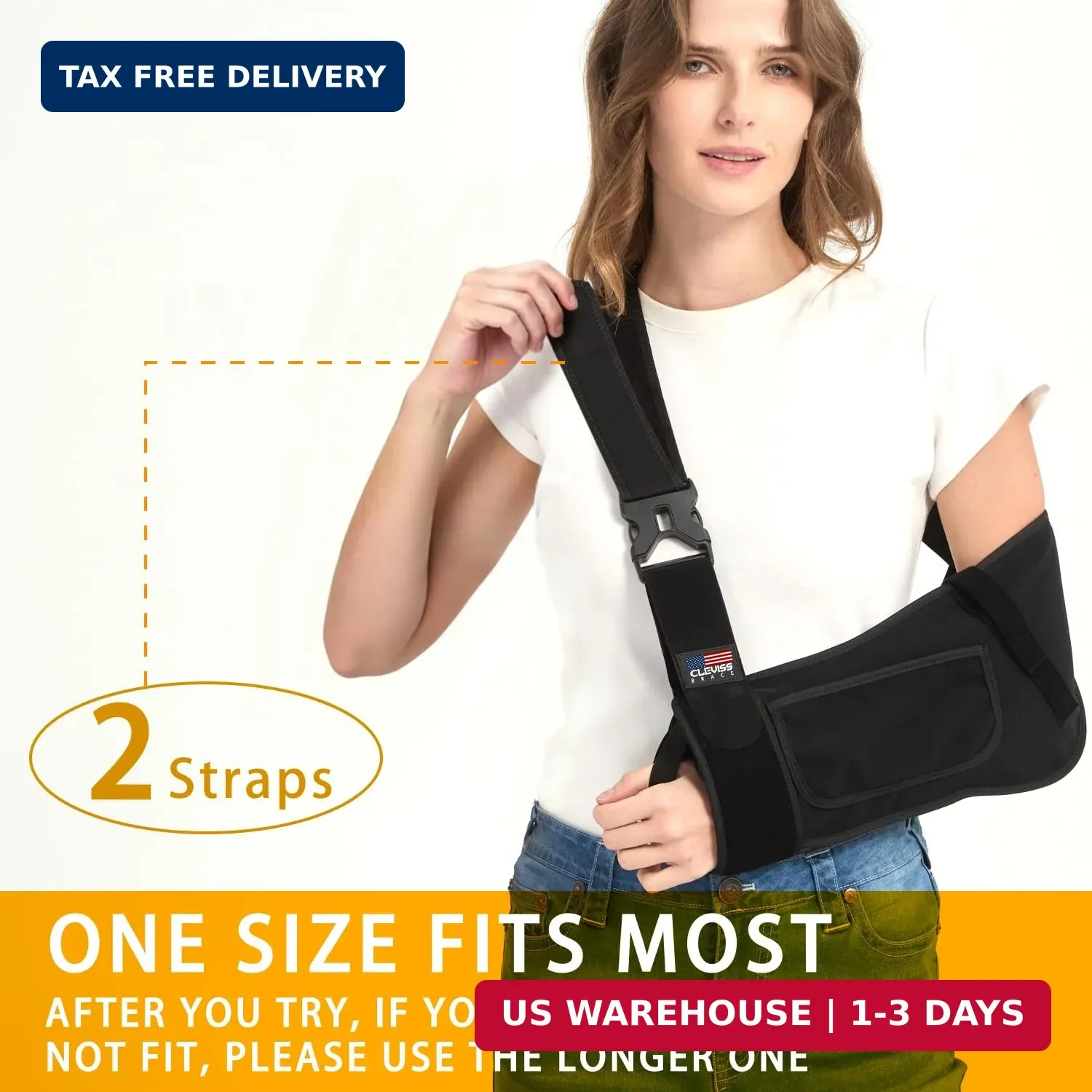 Arm Sling Shoulder Immobilizer, Shoulder Sling for Torn Rotator Cuff, Adjustable