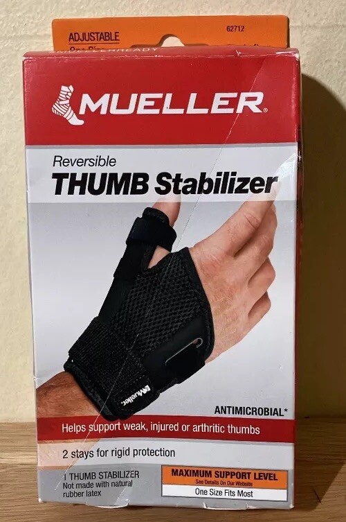 Mueller Sports Medicine Reversible Thumb Stabilizer Black Fits 5.5-10.5″ 62712