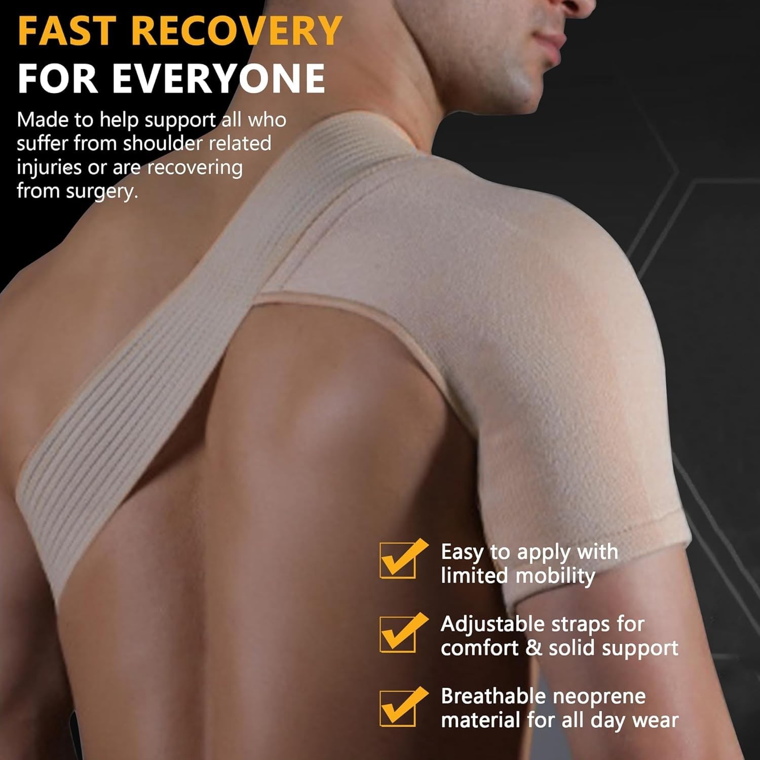 SPOBTRACE Shoulder Brace For Torn Rotator Cuff For Men Women, Adjustable Shou…