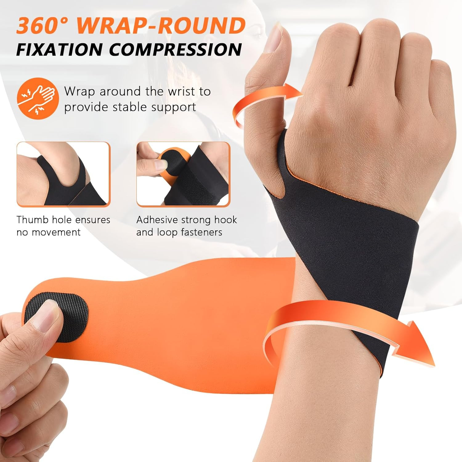 2PCS Ulnar Wrist Brace for Right & Left Hand, Ultra-Thin Elastic Wrist Wrap Comp