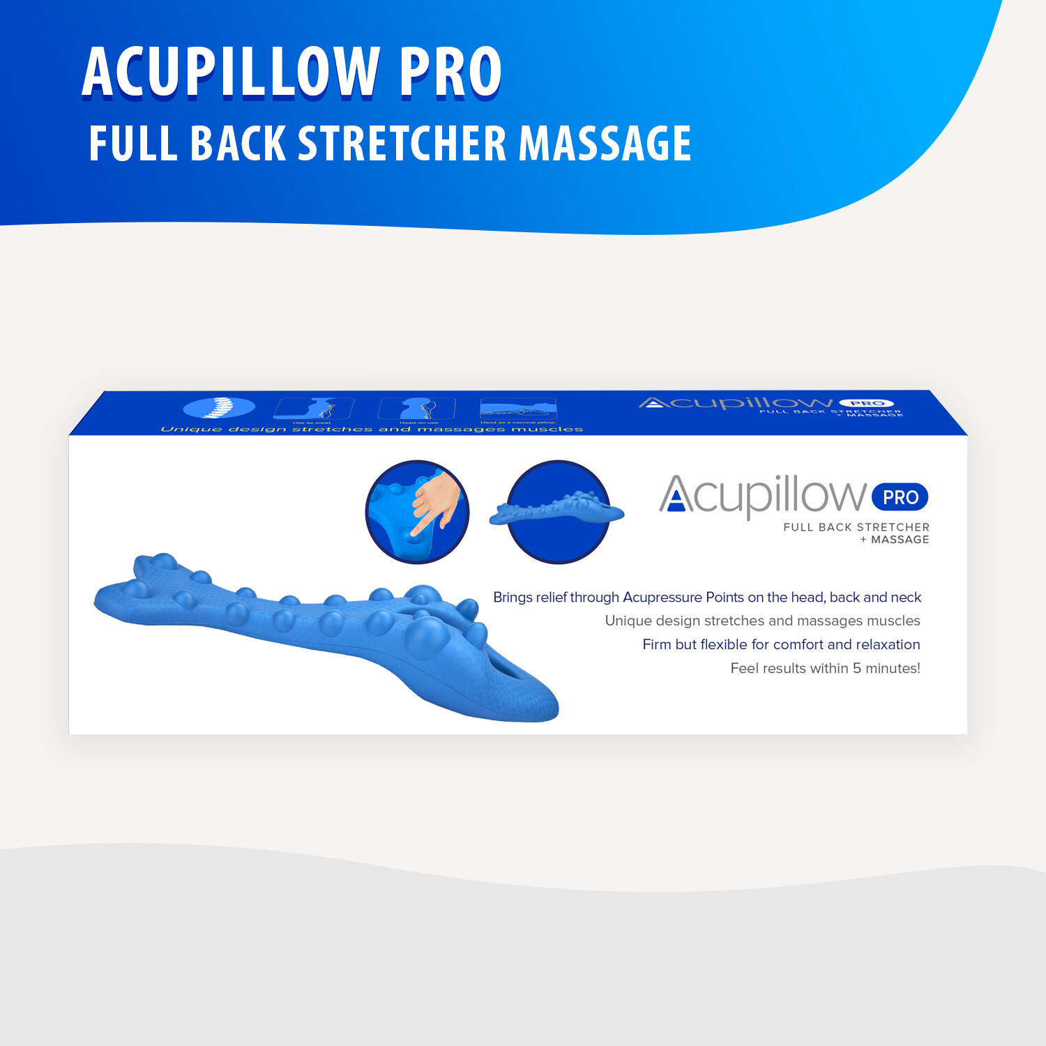 Full Back Stretch Massage Trigger Point Chiropractic Pillow by Acupillow Pro