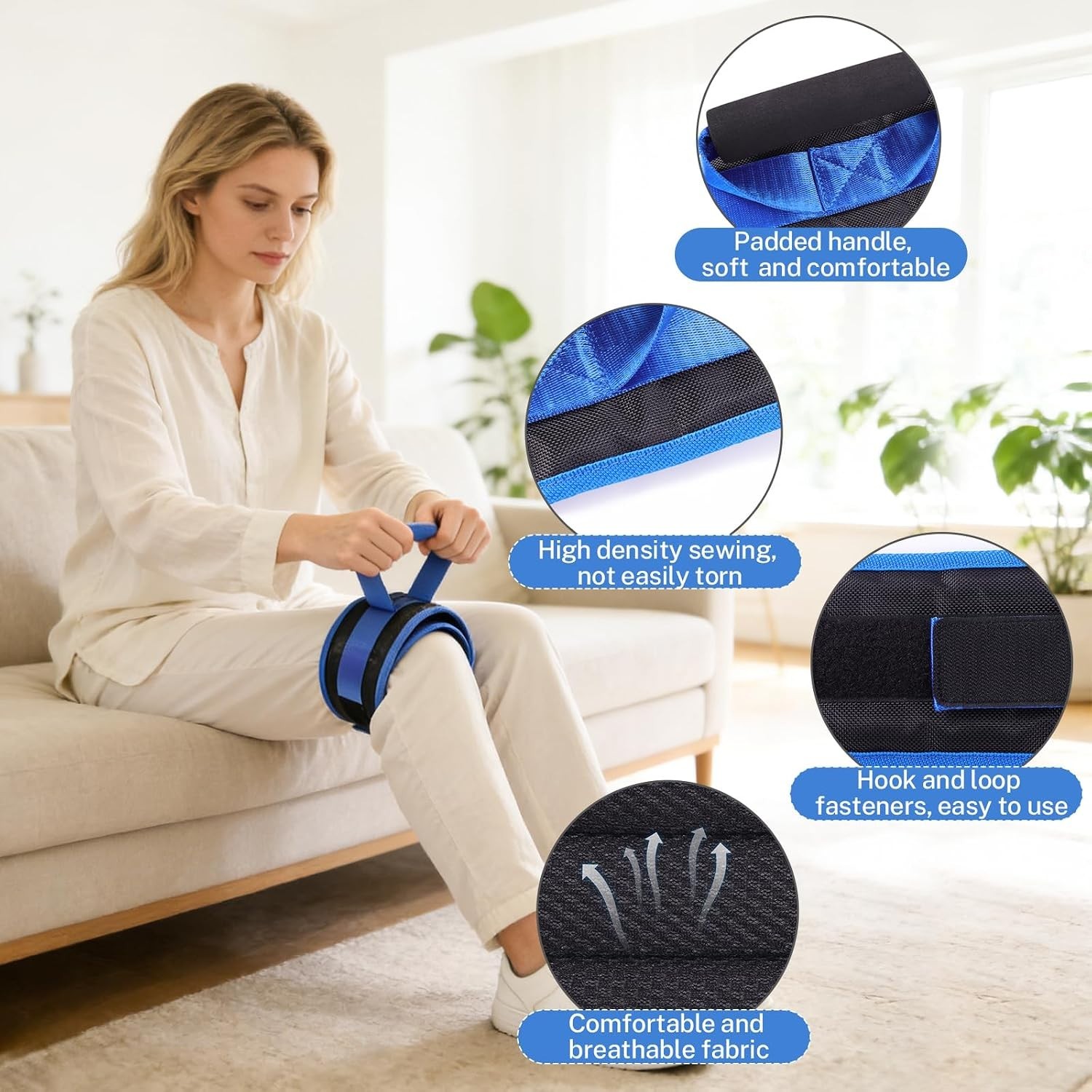 Thigh Lifter Strap (2 Pack)，Leg Lifter Strap for Limited Mobility
