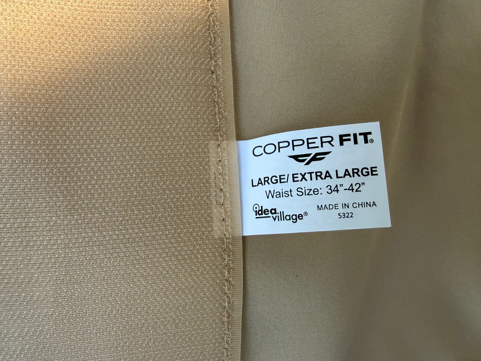 Copper Fit Targeted Compression Back Support Brace Large 42-44 Beige Adjustable