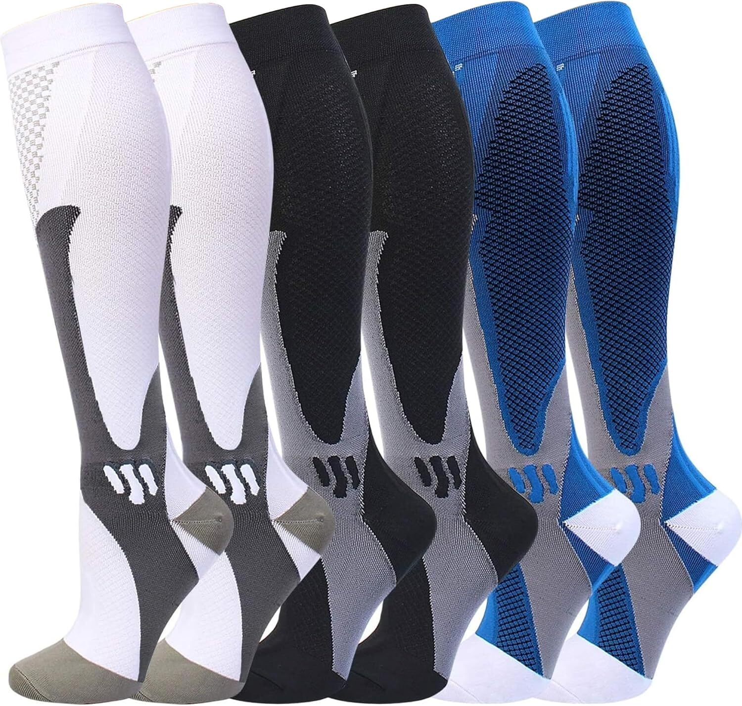 Unisex Compression Socks 30-40 mmhg Knee High Running Sport Long Stockings Ankle