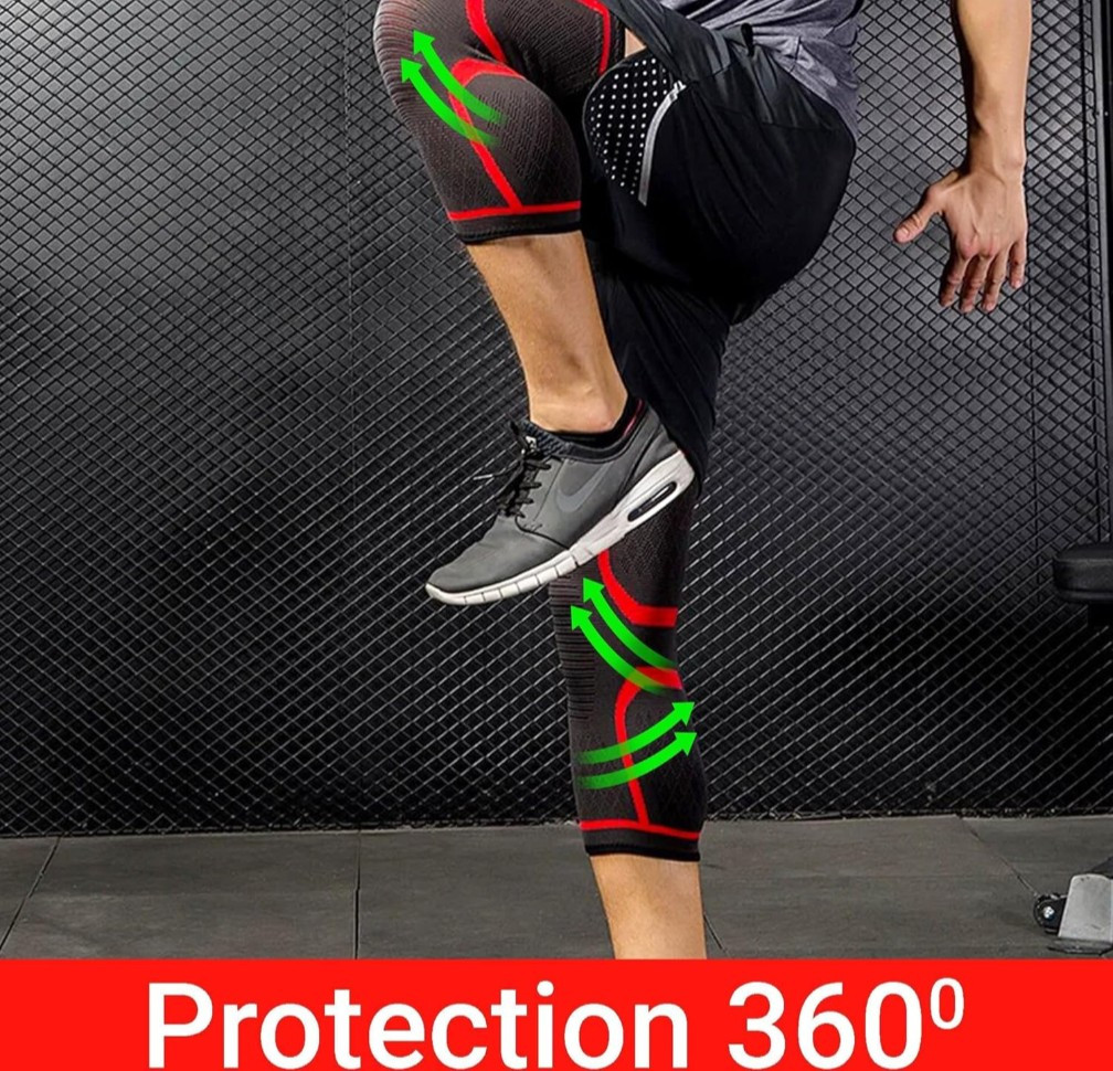Pair Of Compression Knee Sleeve Black Large L Lumina Unisex