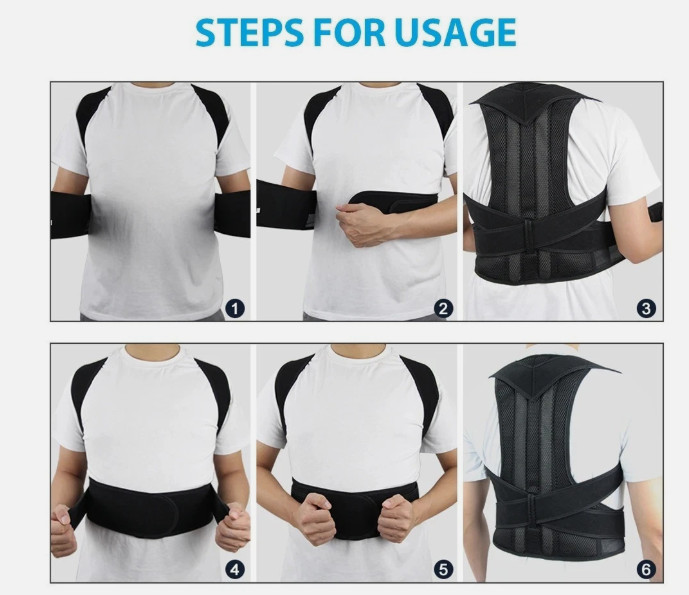 Adjustable Posture Corrector Low Back Support Shoulder Brace Belt for Men Wo