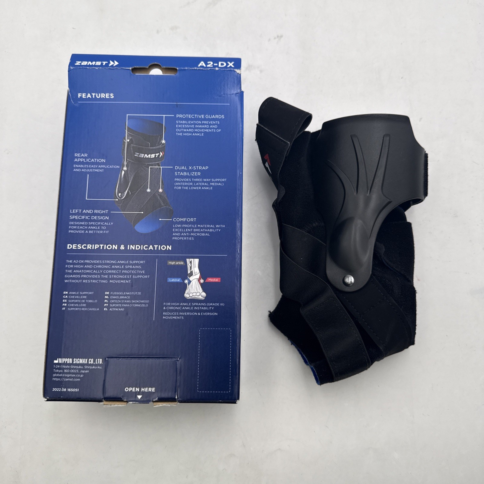 Zamst A2-DX Ankle Support Brace Right S Strong Stabilizer Sports Injury Prevent