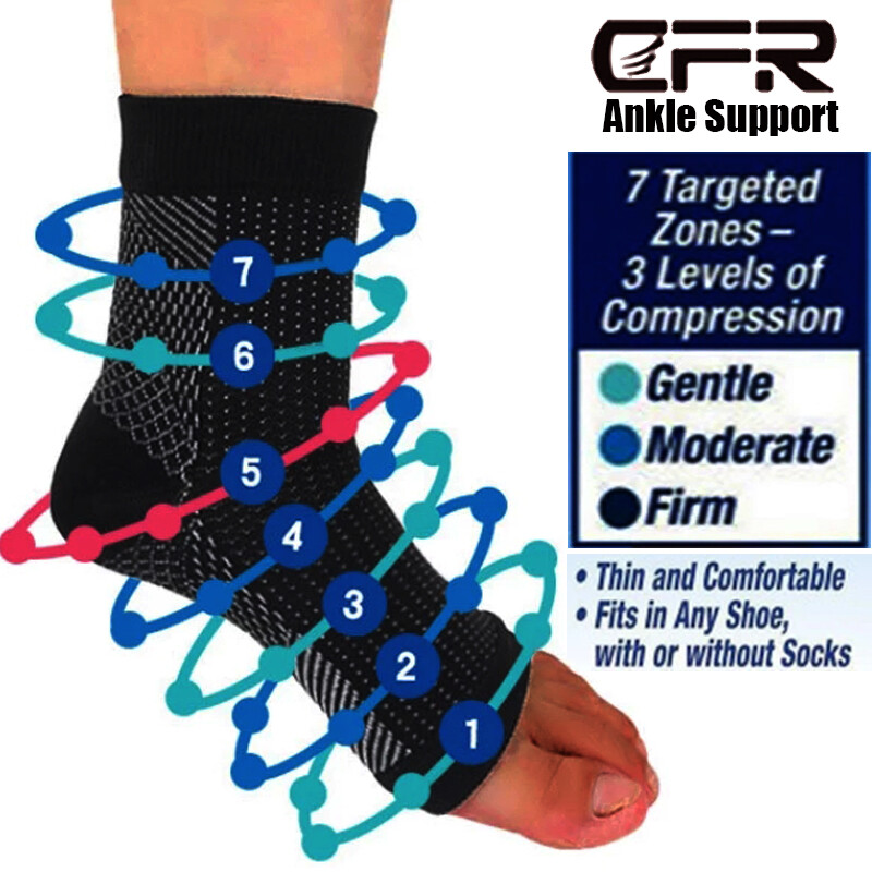 Compression Socks Heel Ankle Support Sleeve Open Toe Plantar Fascitis Foot Pain