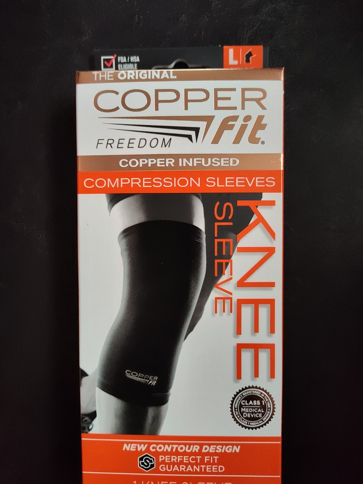 Copper Fit® Copper-Infused Freedom Knee Compression Sleeve 14″-16″ Large Unisex