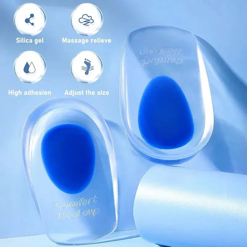 Silicone Gel Insoles Pain Heal Cushion Bone Spurs Pain Relief Heel Cushion Thick