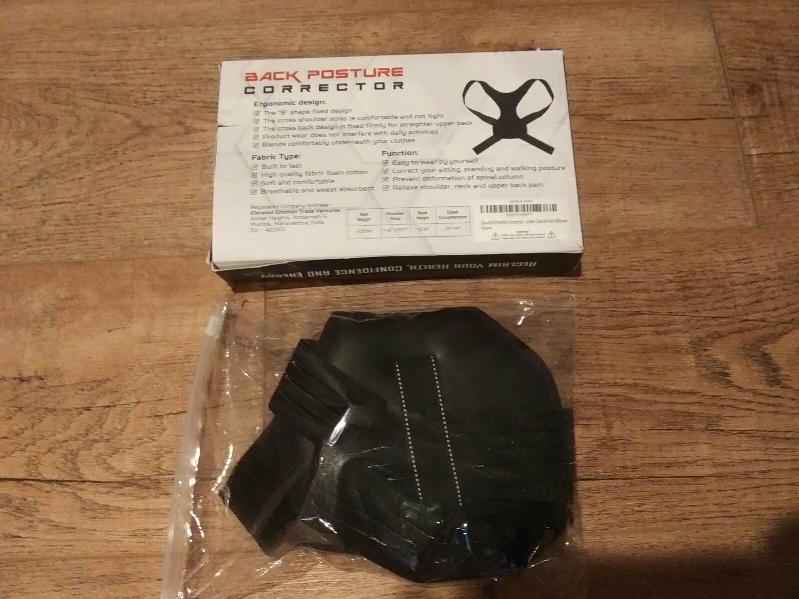 Elevated emotion posture support brace