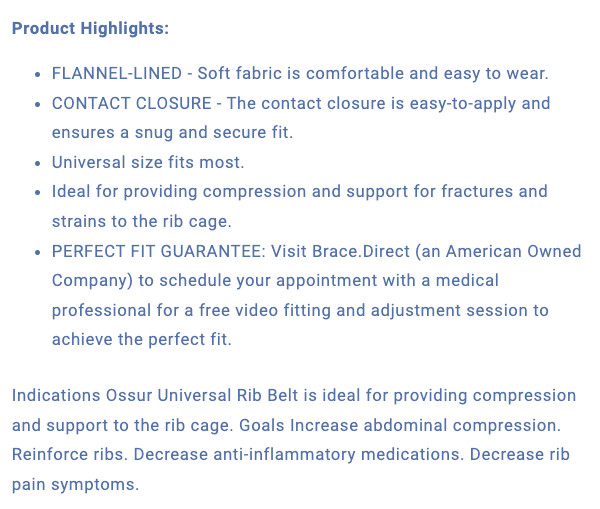 New Back or Rib STRAIN, SPRAIN, PAIN Universal Elastic Binder – Free Shipping US