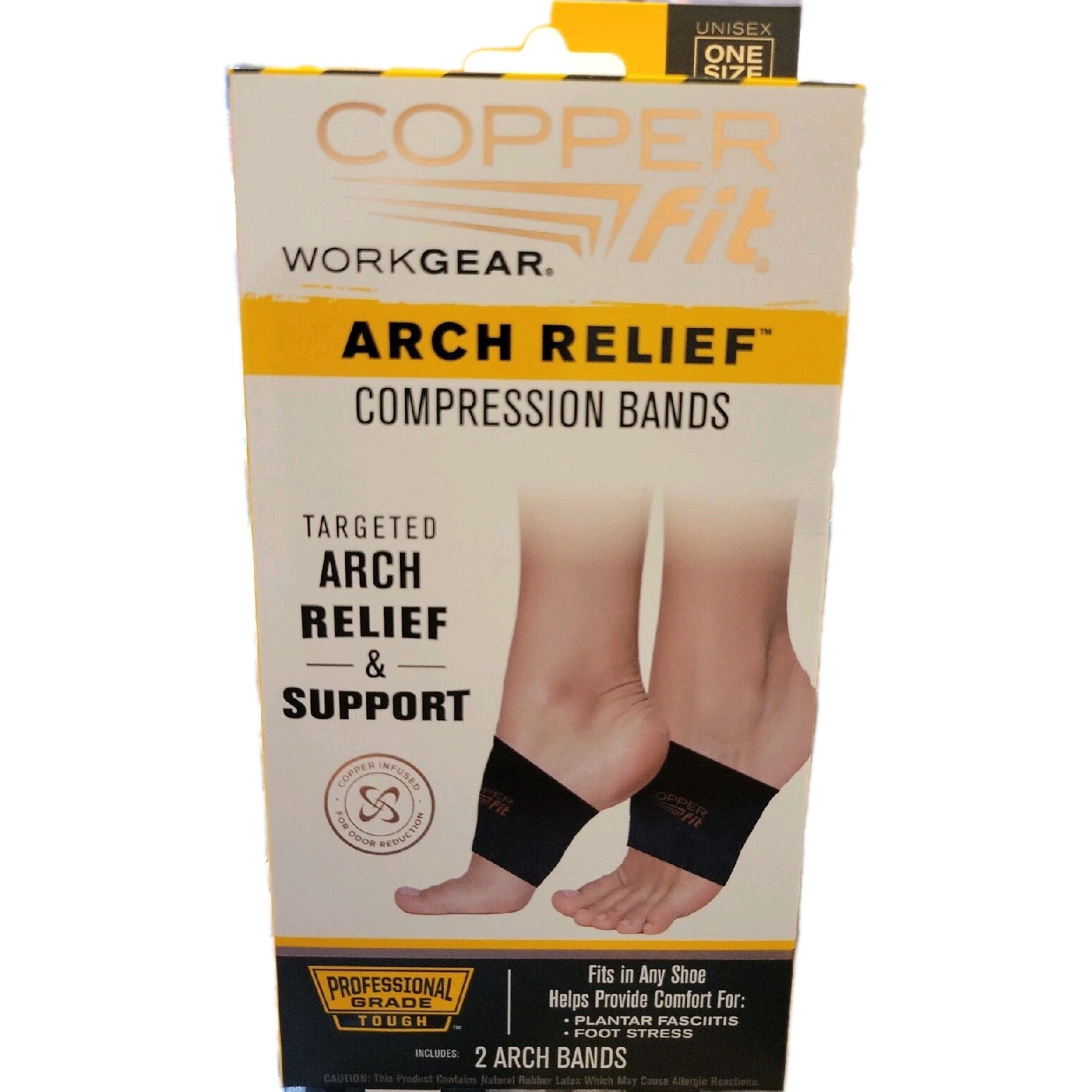 Copper Fit Arch Relief Compression Bands, Professional Grade Plantar Fascitis