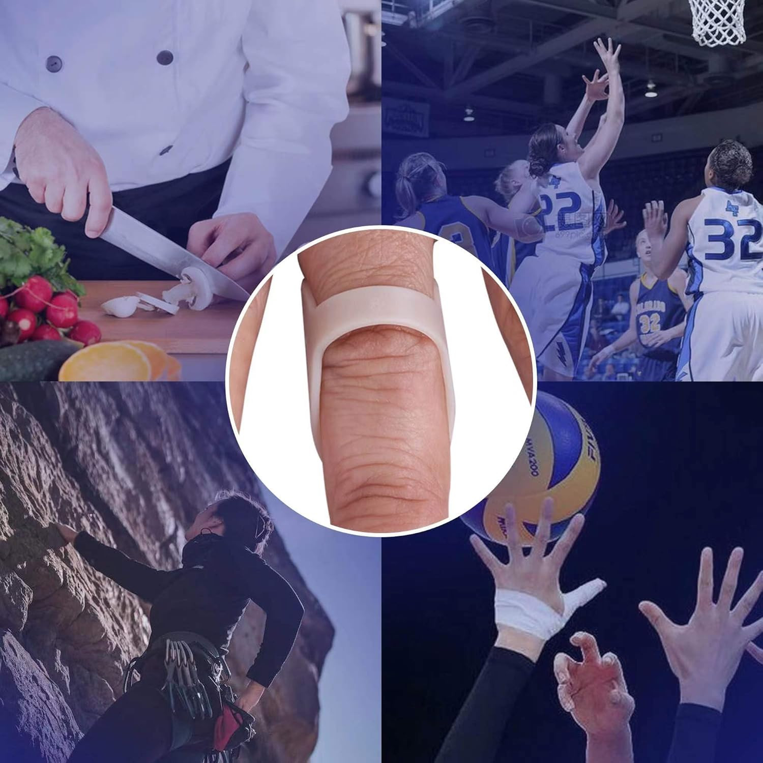 6 Pack Oval Finger Splints Waterproof Finger Splint for Arthritis, Trigger Finge
