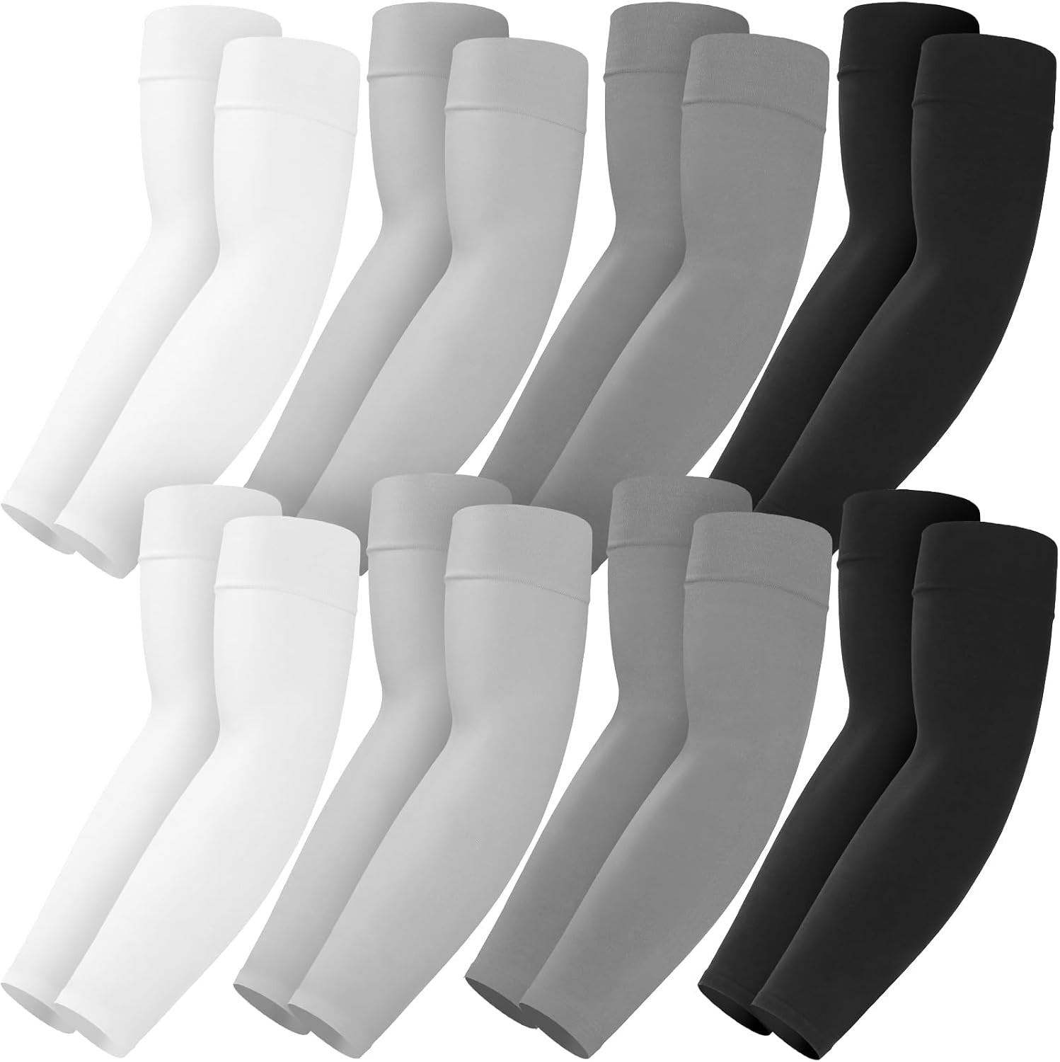 Cooling Compression Arm Sleeves 8 Pairs UV Sun Protection Outdoor Sports Men Wom