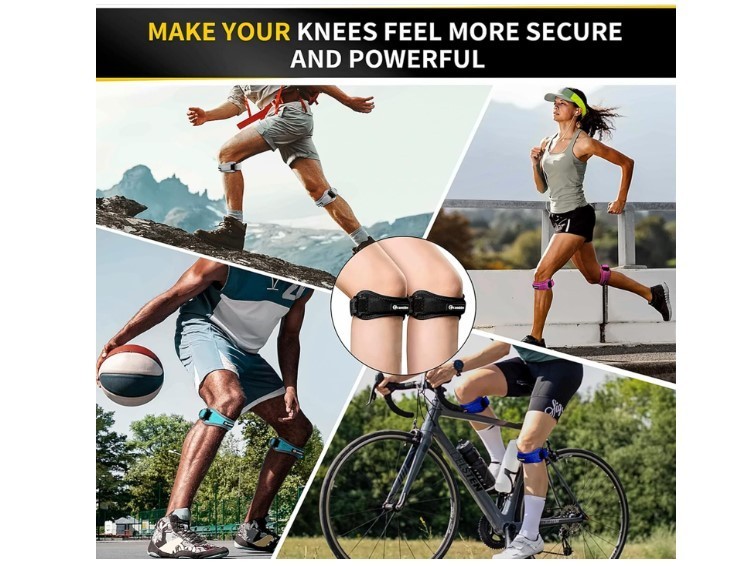 2 Pack Patella Knee Straps with Extra Support for Sports & Running