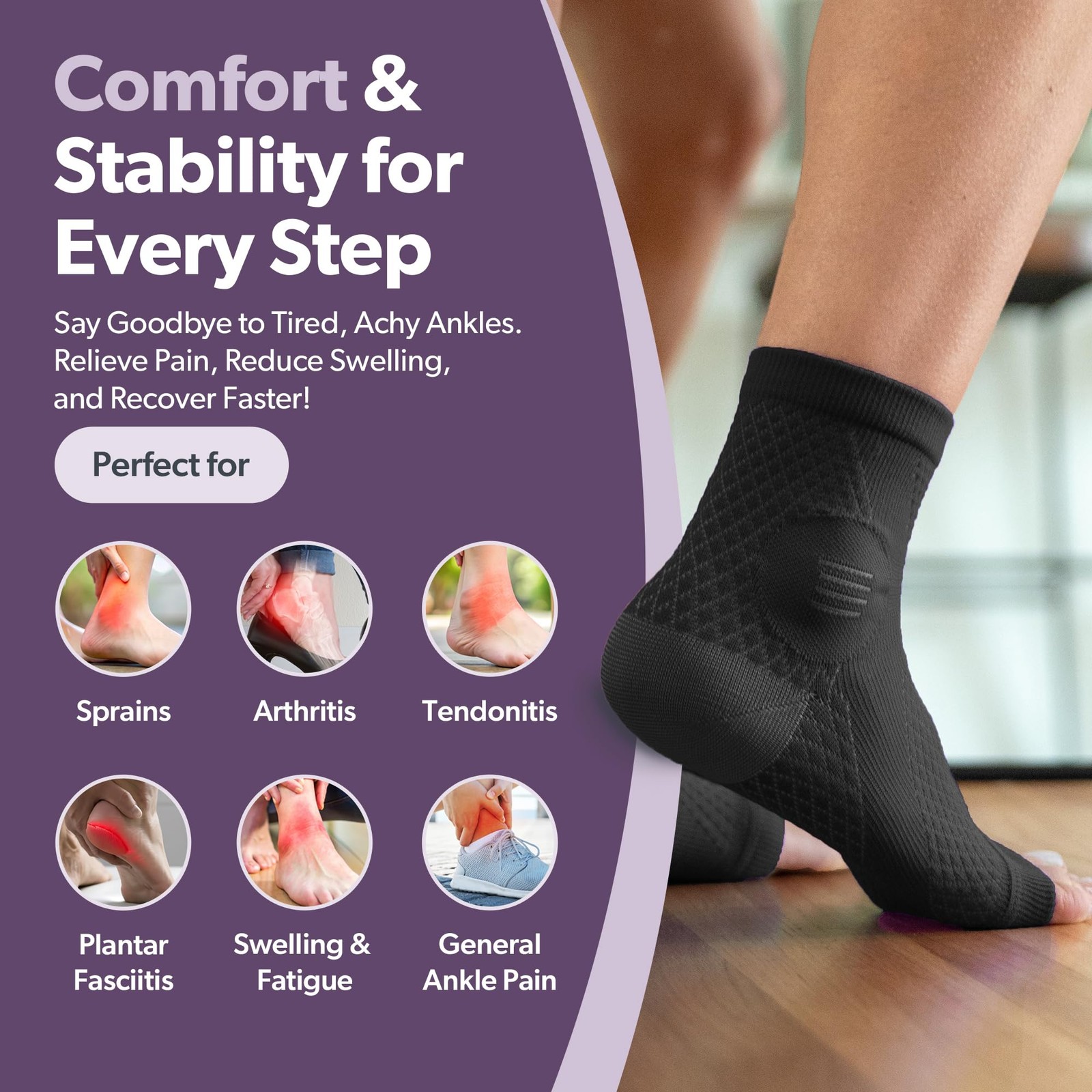 Neuropathy Compression Socks Toeless Foot Sleeves Pain Relief Pair