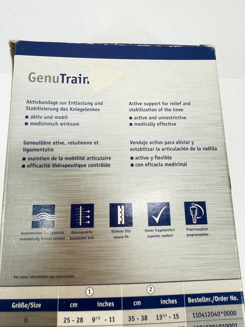 Bauerfeind GenuTrain Knee Support Brace Size 3 Nature Made Germany
