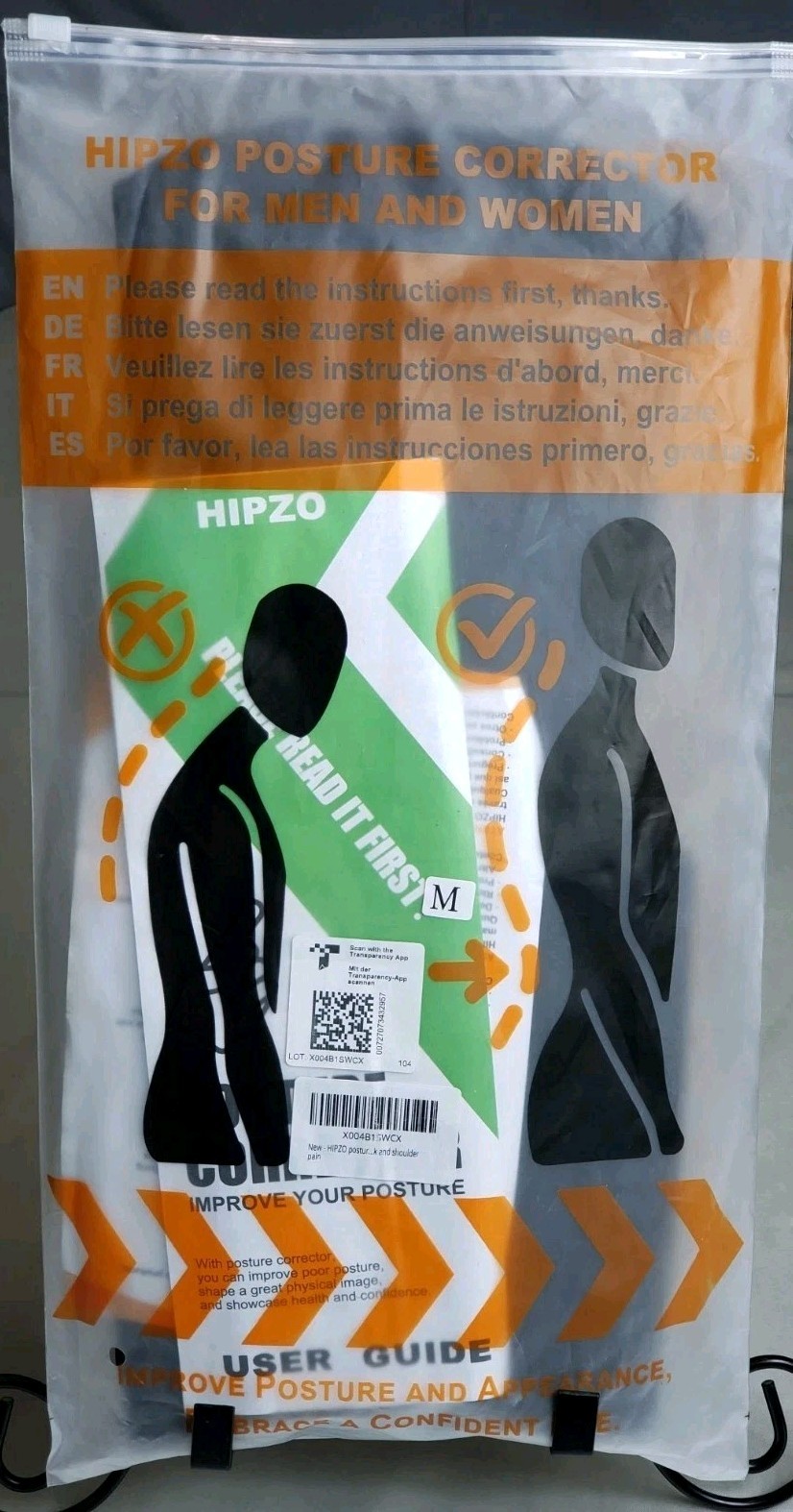 (Hipzo) Adjustable posture Corrector For Men And Women SZ Medium New Sealed NWT.