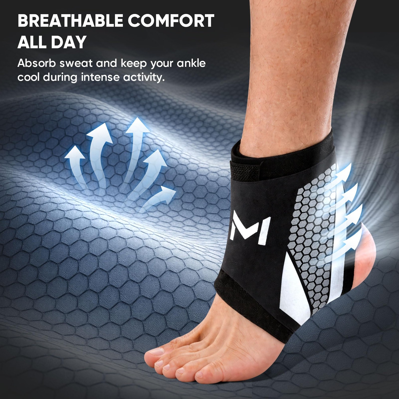 Qiknuny 2 Pack Ankle Brace Compression Support for Men Women